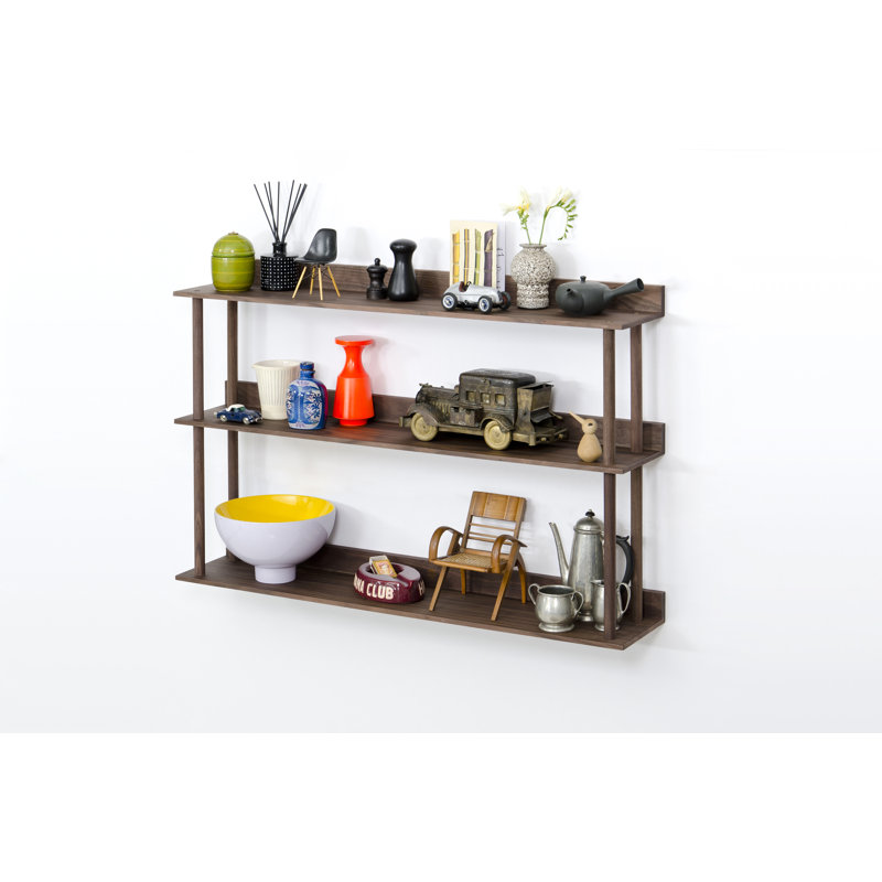 Bostic 100cm W Solid Wood Shelving Unit, Walnut