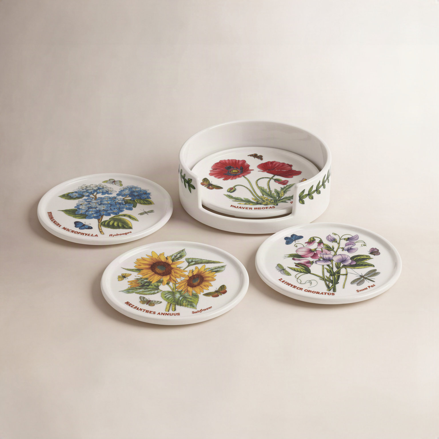 Botanic Garden Coaster Set with Holder