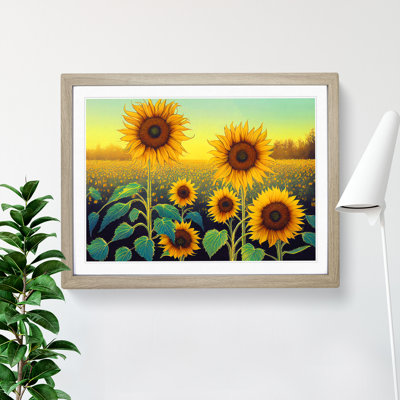 Exceptional Sunflower Field - Single Picture Frame Painting