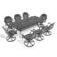 Ensemble de salle à manger toutes saisons en fonte d'aluminium avec chaises confortables et table rectangulaire-2055566134
