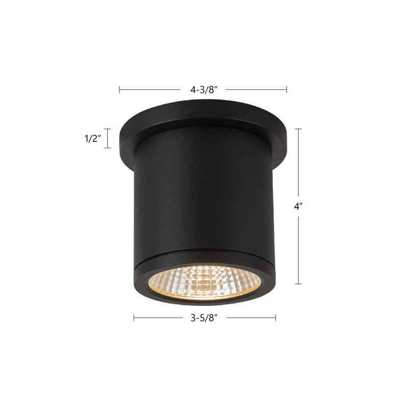 Nordic 1 - Light LED Flush Mount, 10 W, 4" H x 4.38" W x 4.38" D, Black