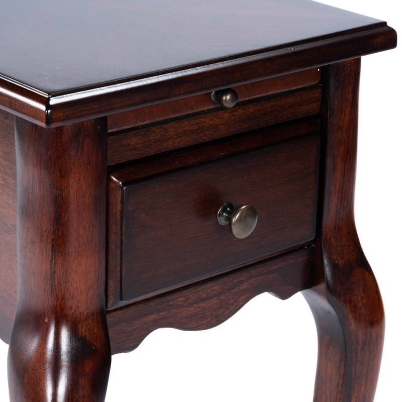 Croydon One Drawer with Pullout Side Table, Olive Ash Burl