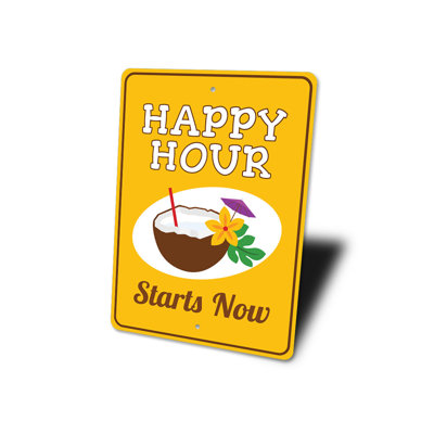 Happy Hour Aluminum Sign