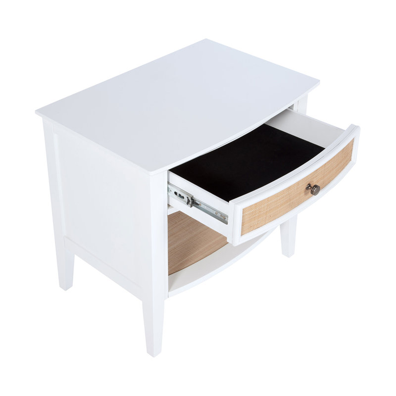 Table de chevet 1 tiroir et 1 tablette en bois blanc