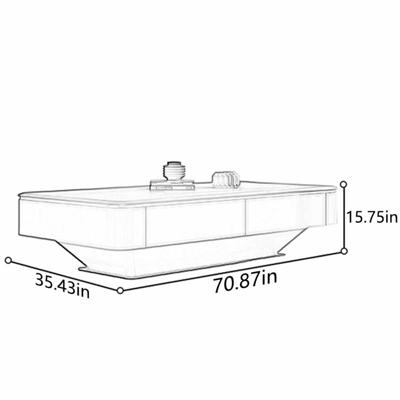 Table de bout Rock Board Premium Creative, H 15,75 po x L 70,87 po x l 35,43 po