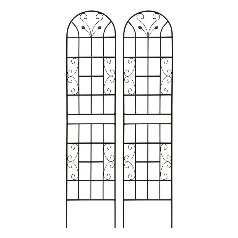 Ensemble de 2 treillis de jardin en métal 86,7 "x 19,7" antirouille pour plantes grimpantes