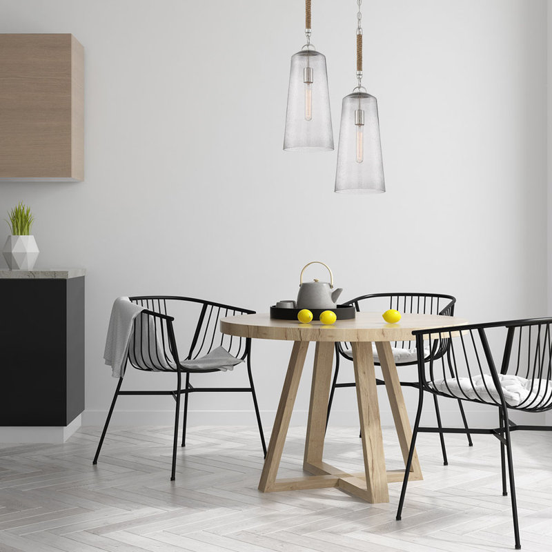 Luminaire suspendu cylindrique simple à 1 lumière avec décorations de corde Acworth