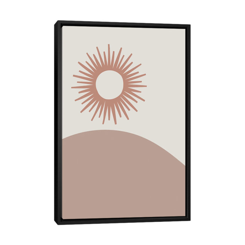 Le soleil-impression d’art graphique, Pas de tapis, H 40 po x l 26 po x P 1,5 po, Toile avec cadre noir