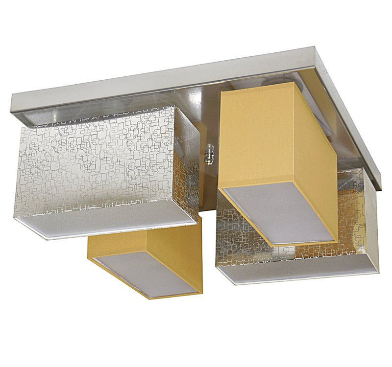 Partlow Semi Flush Mount, Silver/Honey