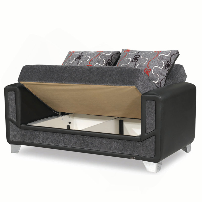 Causeuse convertible avec rangement Primenest Plusecraft, gris