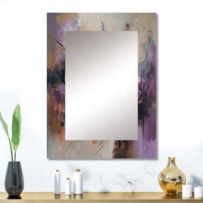 Mauve Minimalims Enchantment - miroir décoratif en marbre, miroir mural moderne, impression d'art en métal