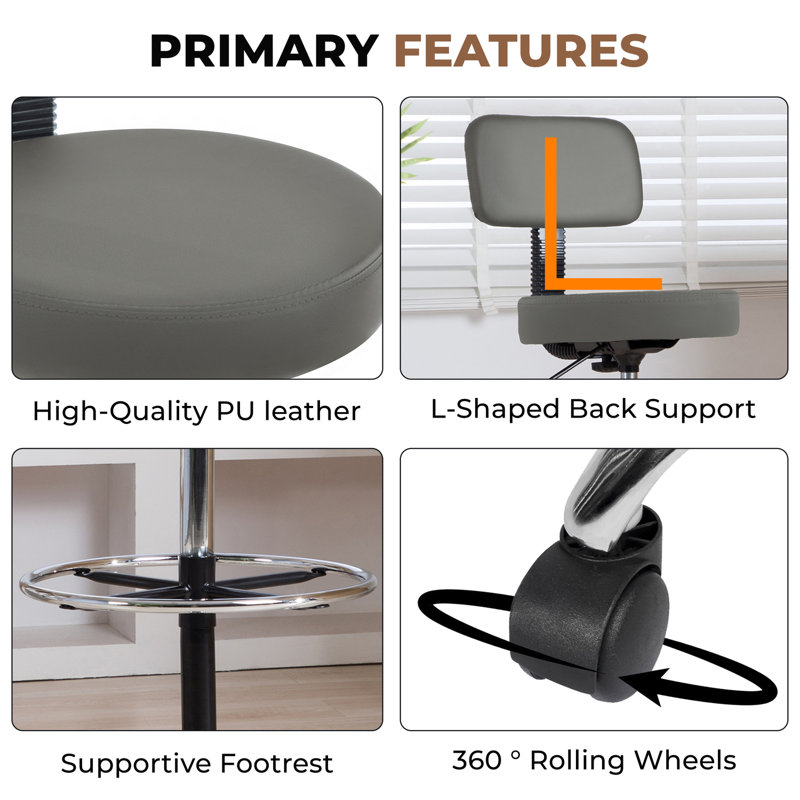 Drafting Chair Set of 4, Gray