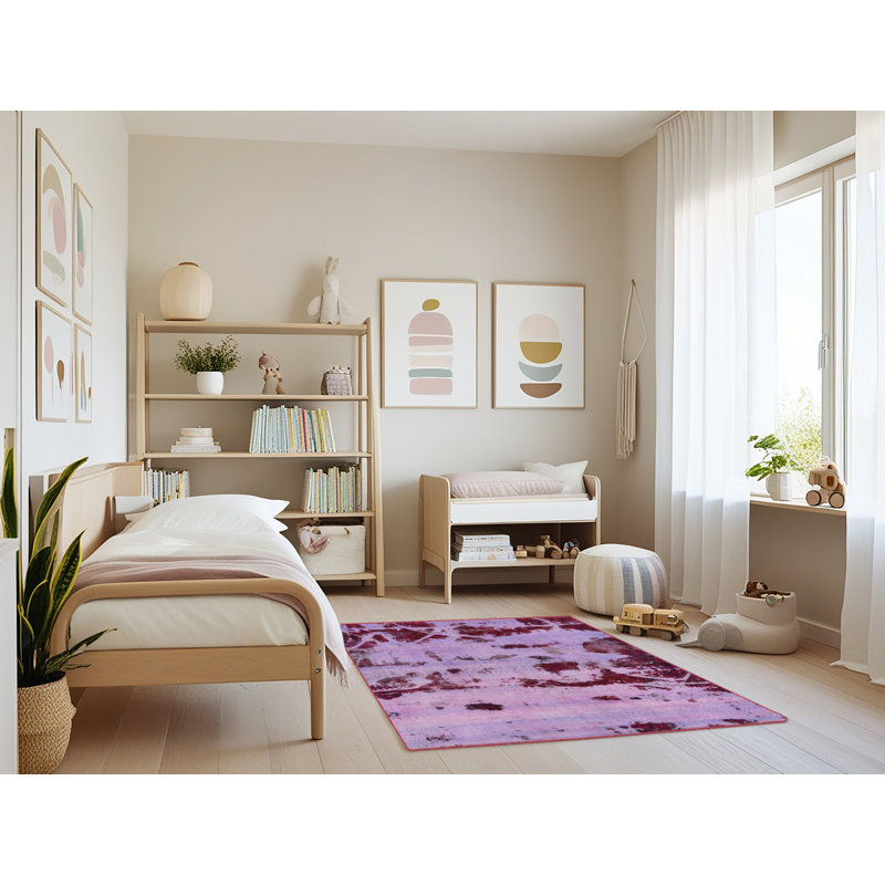 Tapis décoratif multicolore à motif abstrait, Rectangle 4 pi x 6 pi