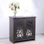 Buffet avec 2 portes en miroir en acrylique et décor creux sculpté pour la salle à manger - Naturel