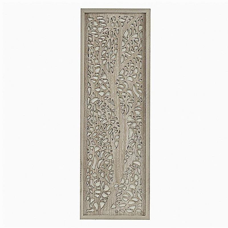 Laser Cut Tree Framed Panel Wall Decor, Natural