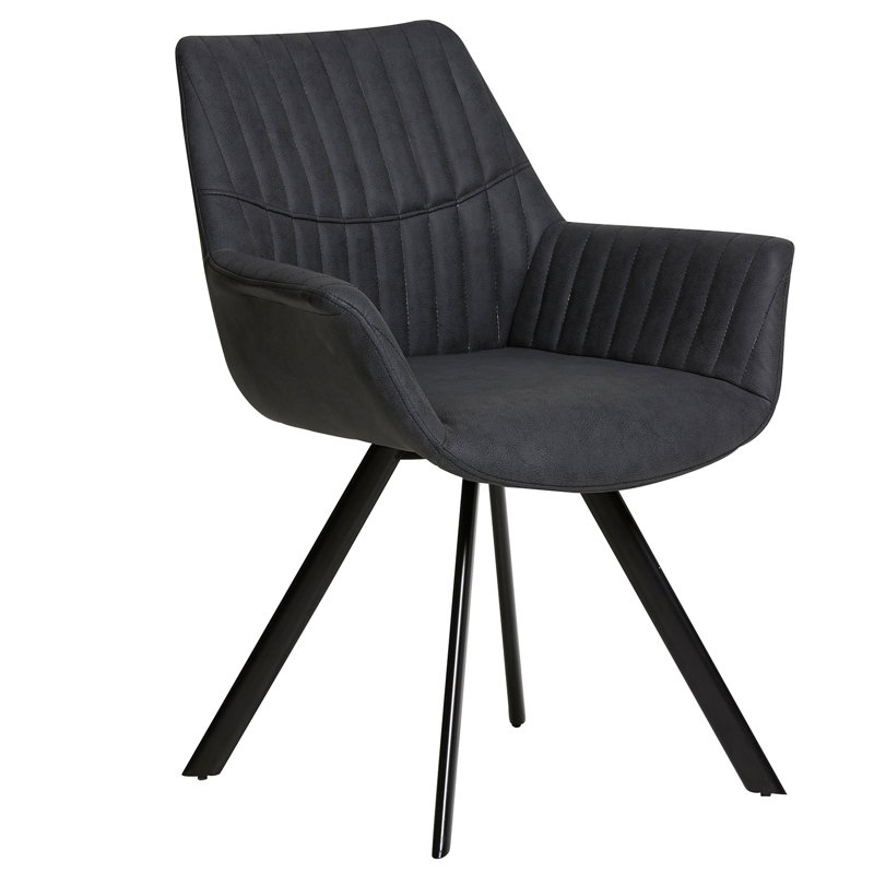 Ryman Leather Armchair, Dark Grey