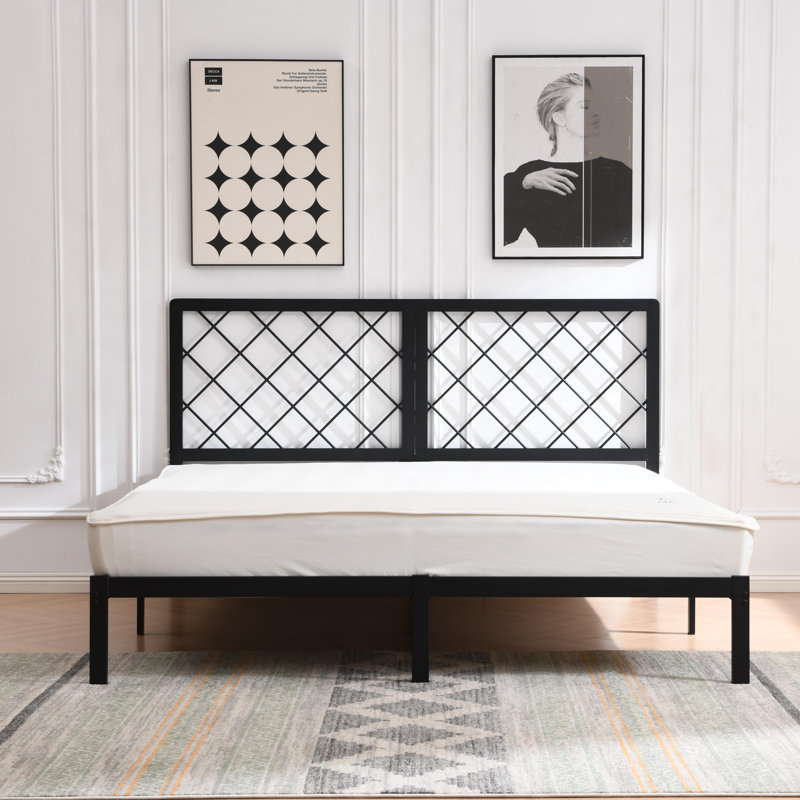 Konrad Metal Platform Bed, Black, King