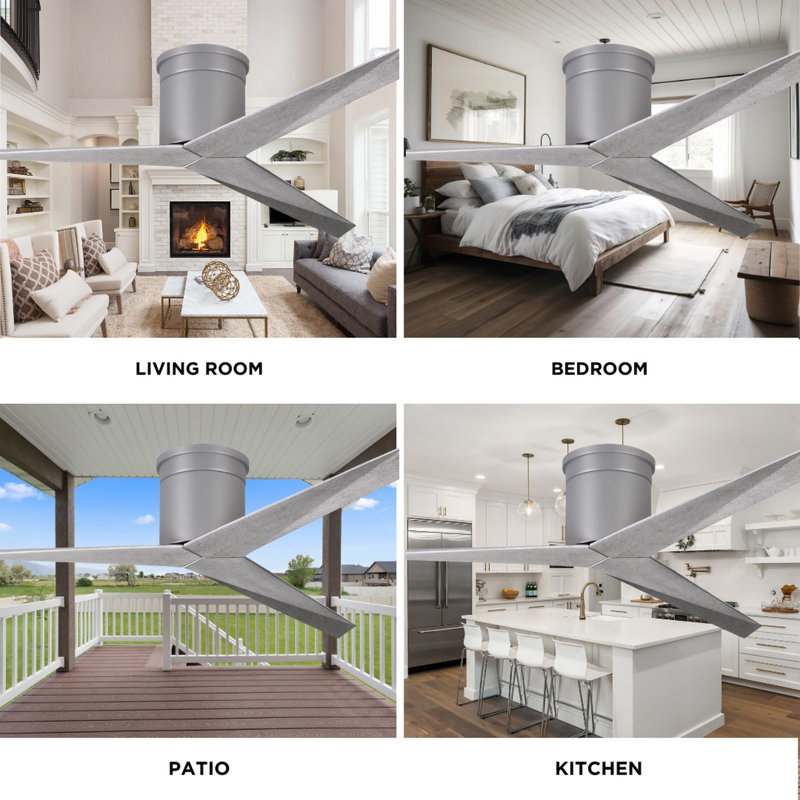 Eliza Ceiling Fan, Barn Wood Tone, Brushed Nickel