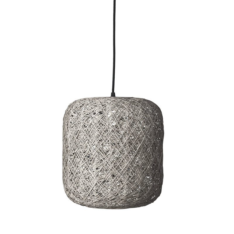 Spin 1 - Light Drum Pendant, Grey, 30cm H x 45cm W x 45cm D