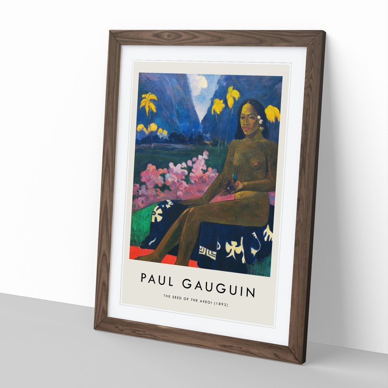 Seated Woman Vol.3 by Paul Gauguin - Picture Frame Painting, 65cm H x 48cm W x 2cm D, Walnut