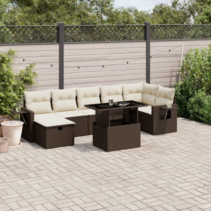 Ensemble de canapé de jardin en rotin PE Vidaxl