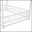 Lit au sol en bois avec structure de toit de maison, garde-corps de clôture pour un sommeil confortable et sécuritaire-1249201625-1249201624