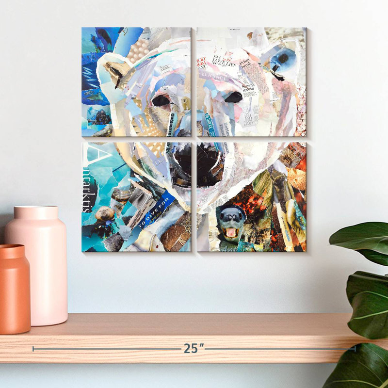 Brampt Polar Bear Collage, 18" H x 18" W
