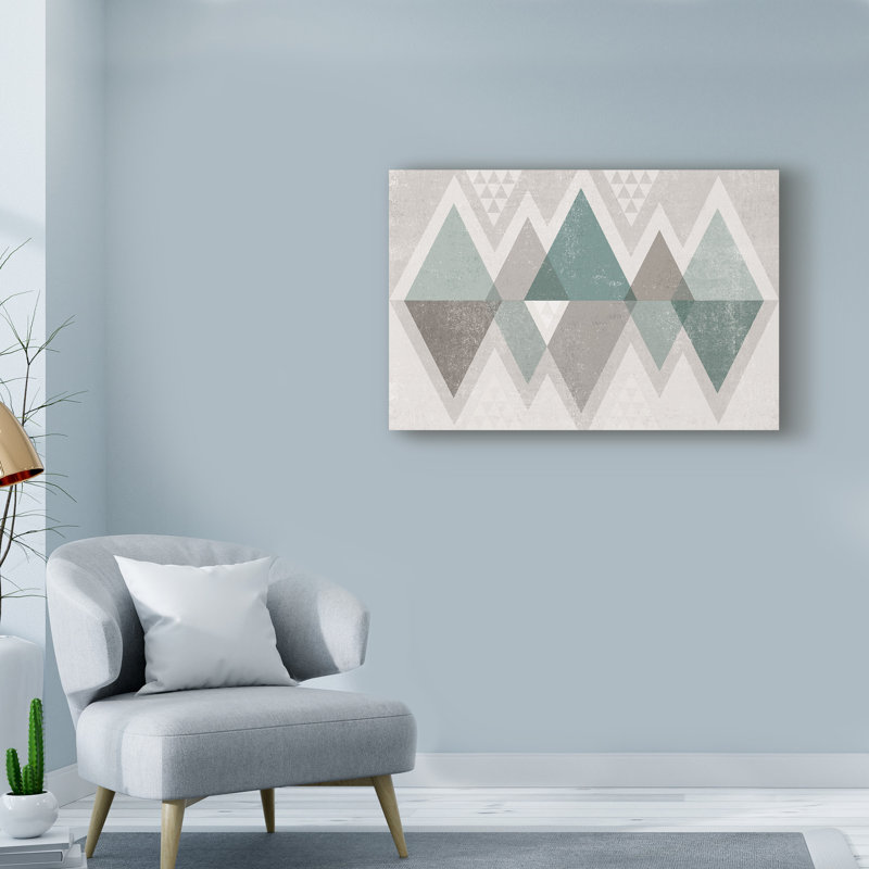 Art sur toile Guarani «Mod Triangles II Grey», H 12 po x l 19 po x P 2 po