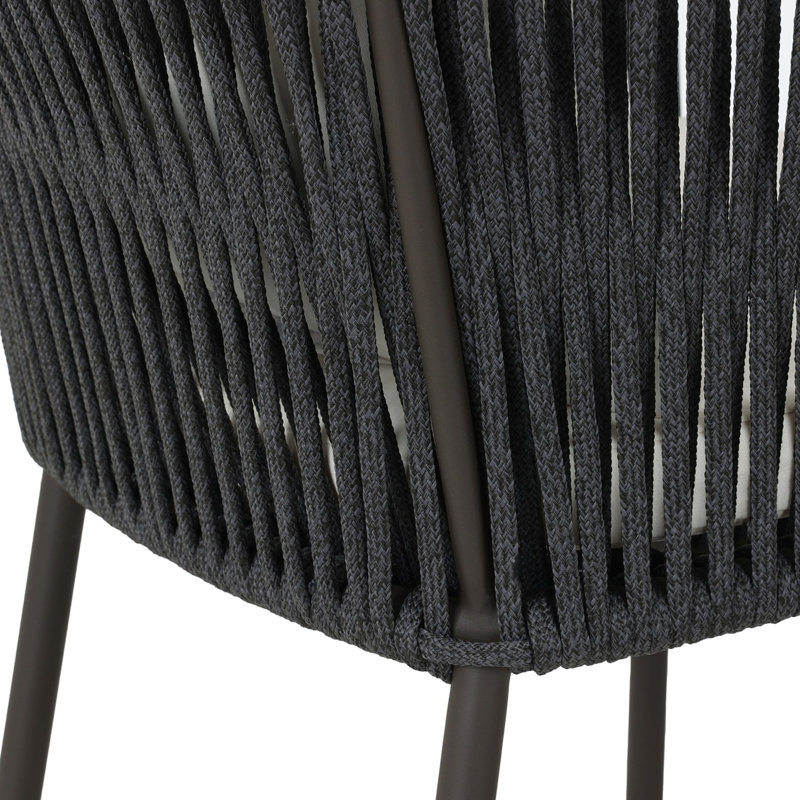 Porto Patio Bar Stool, 31.1", Black, Arashi Salt