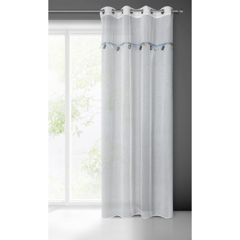Karishama Sheer Curtain Single Panel, White