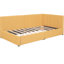 Lit de jour rembourré avec 2 espaces de rangement (lin jaune) - Structure de lit, aucun sommier nécessaire pour un lit simple efficace, espace de vie polyvalent-1054768006