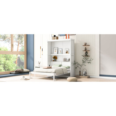 Lit double avec tablette supplémentaire. Optimisez votre décor. Fabriqué et contreplaqué. Assure une configuration confortable des lattes de matelas flexibles. S'adapte facilement jusqu'à 6 po. Outils d'assemblage fournis