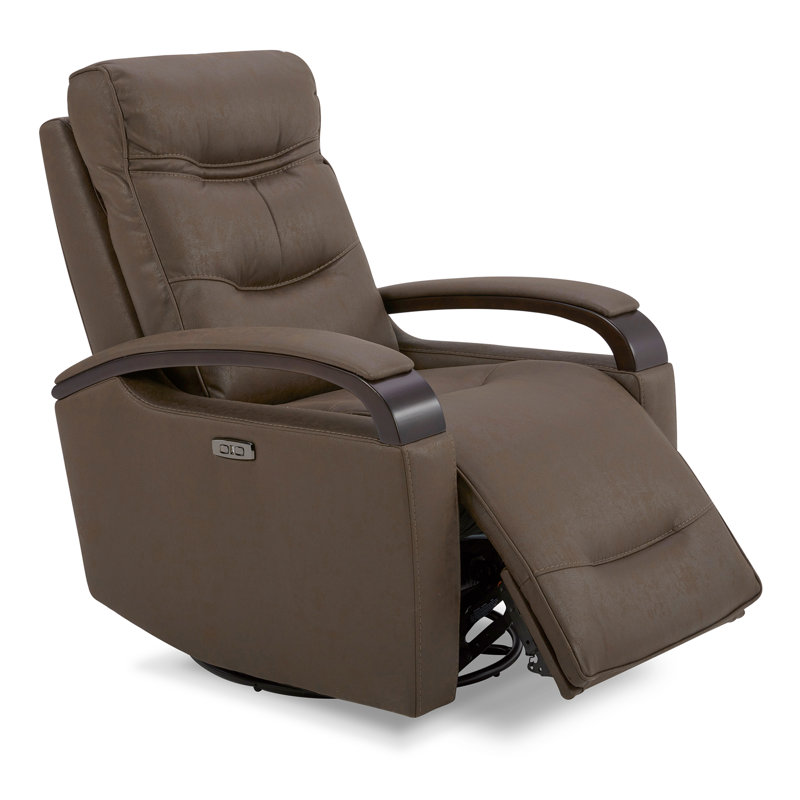 Fauteuil inclinable électrique pivotant Elvina, Mélange de polyester chocolat