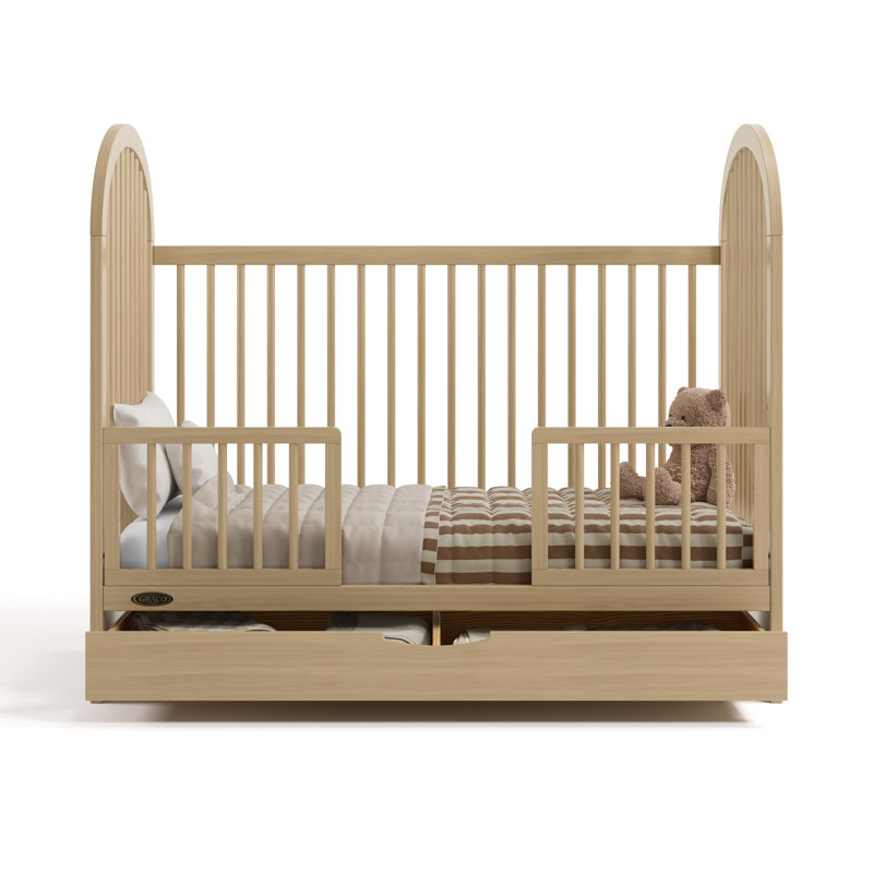 Lit de bébé convertible 3-en-1 Olivia avec tiroir, Bois flotté
