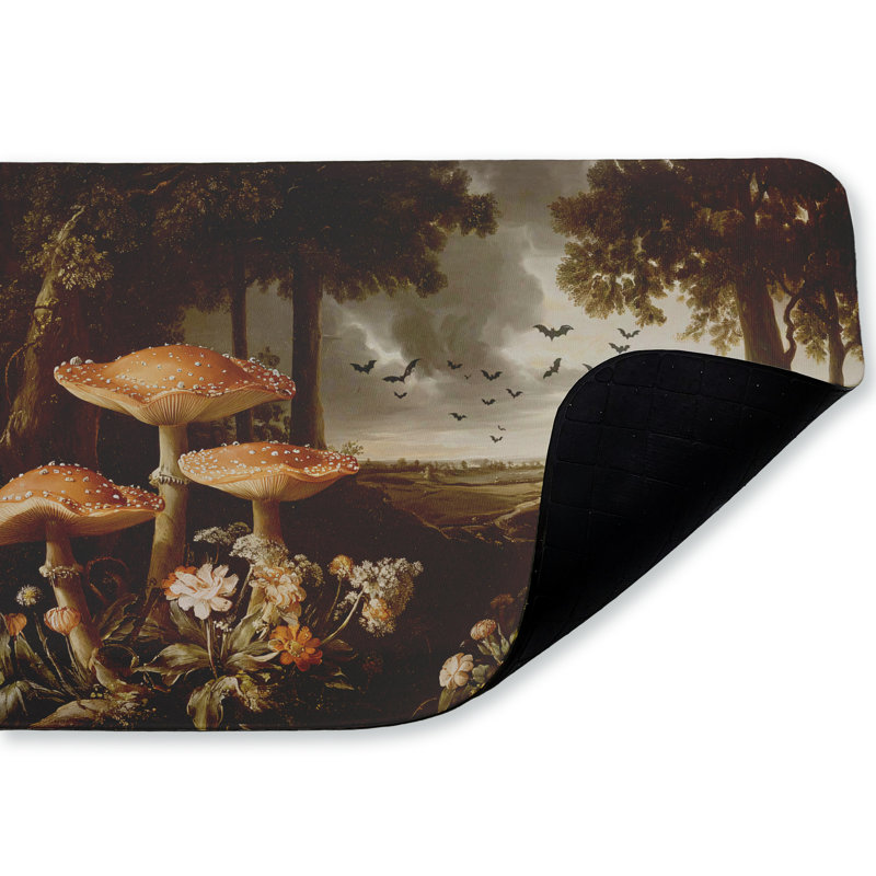 Tapis de cuisine ergonomique rembourré Bats in Fall Woodlands 18 po x 30 po