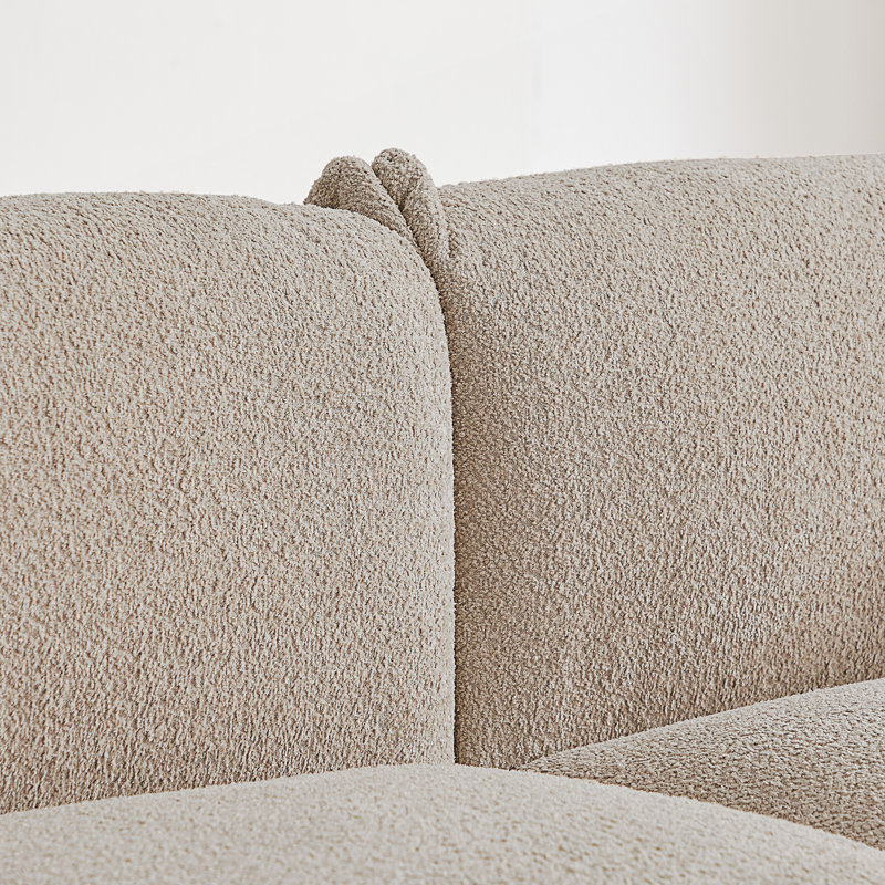 Causeuse pour salon, canapé, pieds, canapé, canapé, 2 coussins, pour salon de bureau, Camel Fabric