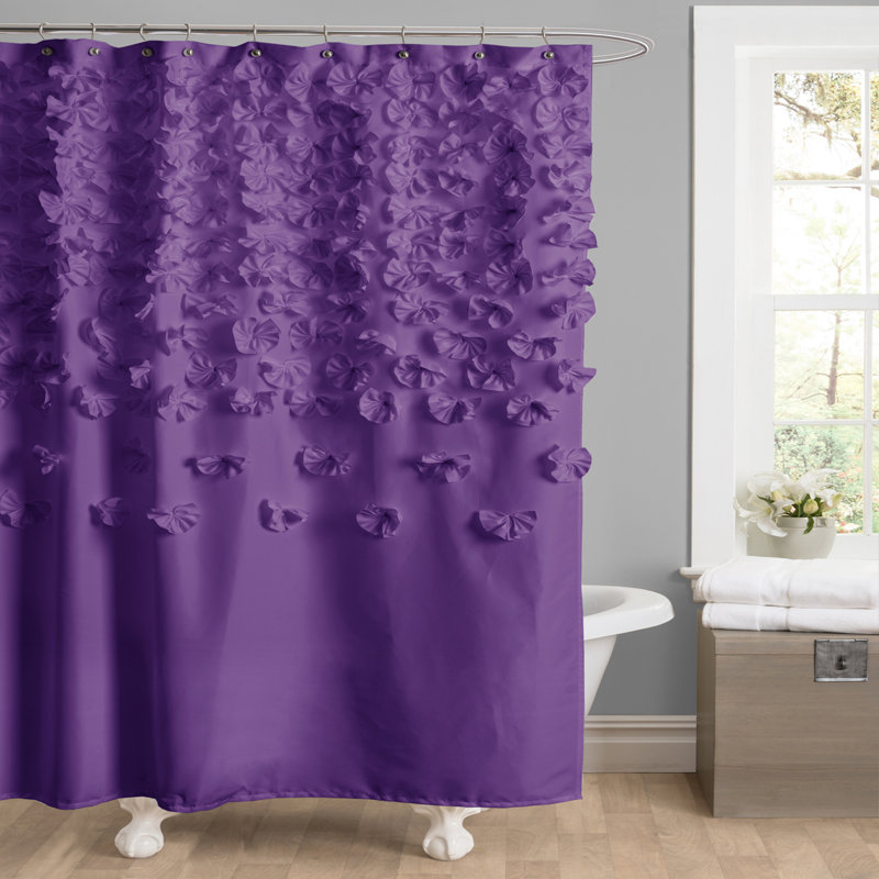 Danielo Polyester Shower Curtain, Purple