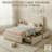 Boucle Twin Bed Frame with 2 Storage Drawers, Upholstered Platform Bed with LED Headboard, Solid Wood Slats Support, No Box Spring Needed for Kids, Teens-1869177251-1869177277