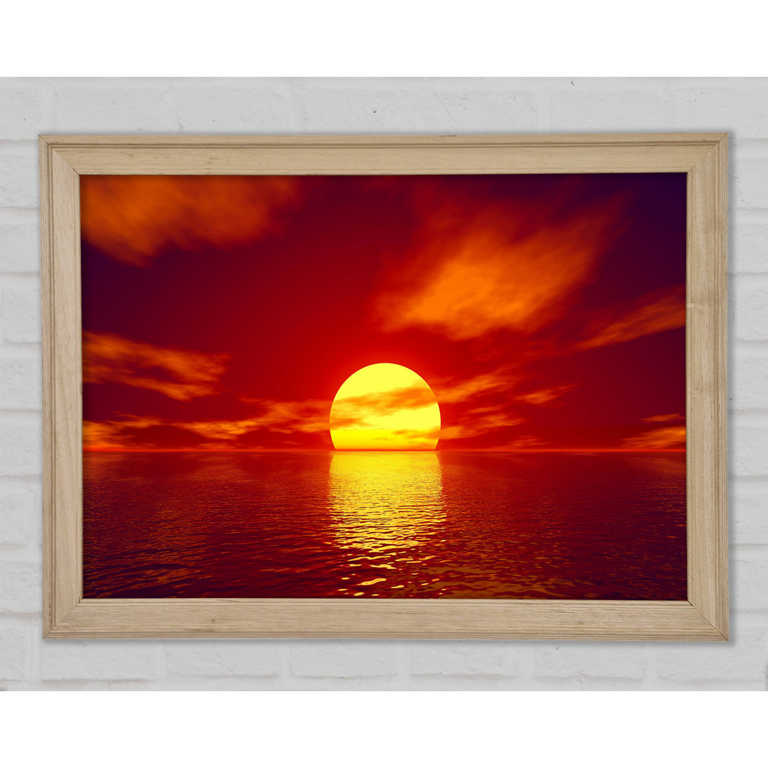 Gerahmtes Poster Golden Sun In The Red Sky