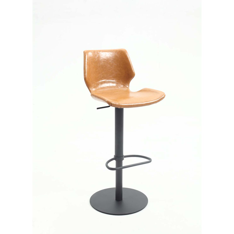 Madrene Swivel Upholstered Adjustable Height Counter Stool with Metal Frame