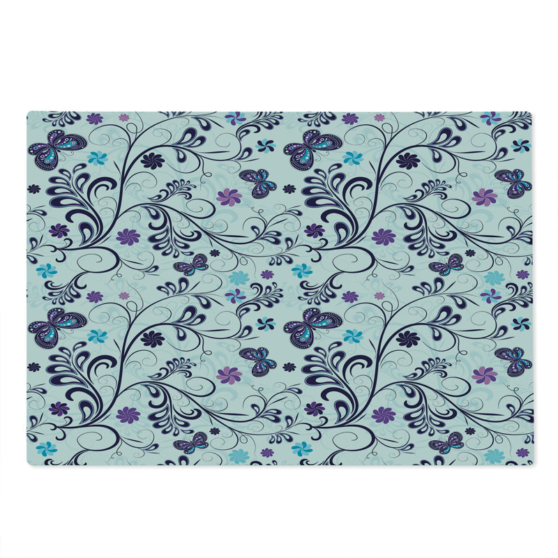 Planche à découper à motif floral de grande taille Ambesonne