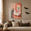«Ghost Bathing in Pink Tub with Black Cat in Halloween», art mural sur toile-972729446