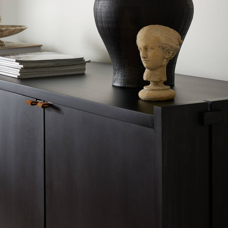 Etro 78'' W Sideboard, Black Wash Poplar