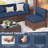 14-Piece Outdoor 3.5'' Replaceable Cushion Set Seat/Back Cushions Weather-Resistant Patio Conversation Seating Cushions For Backyard/Deck（Cushions Only without Sofa）-613963165