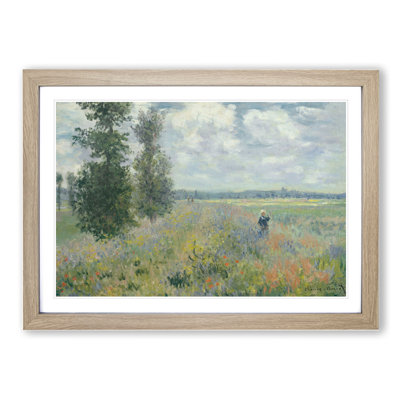 Poppy Fields Near Argenteuil by Claude Monet - Picture Frame Painting on MDF