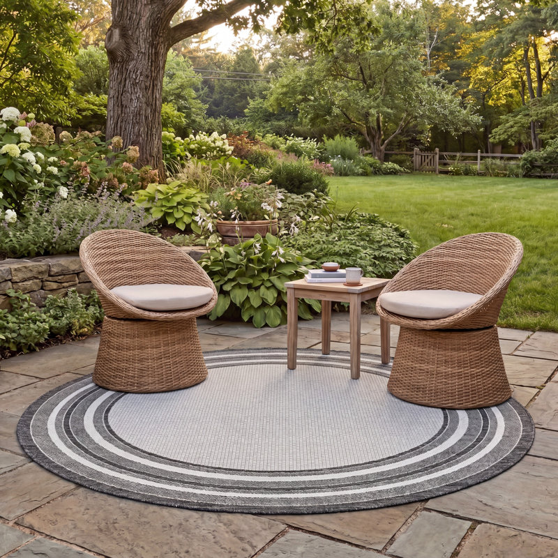 Tapis d'intérieur tissé à la machine Chancy, Rond 6 pi 7 po