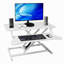 Bureau pour ordinateur portable à hauteur ajustable, station de travail assis-debout réglable avec plateau pour clavier, blanc