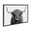 «B&W Highland Cow No. 1 Portrait» par Amy Peterson, reproduction d'art sur toile encadrée-1517009250
