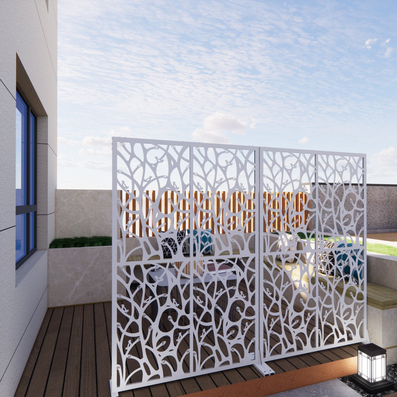 Panneau de clôture 72 po H 72 po x l 45 po x P 16 po, Blanc