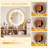Makeup Vanity Desk With 3 Adjustable Lighted Mirror With Solid Wood Table Feet , Dressing Table Set With 4 Drawers And 3 Open Shelves  For Small Space Bedroom